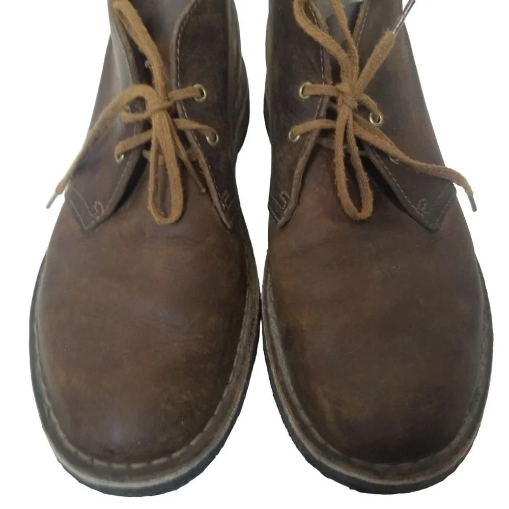 Clarks Mens 8M Brown Suede Leather Lace Up Closed